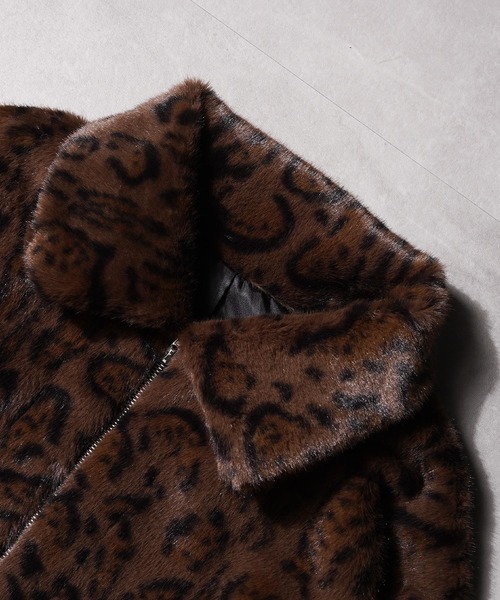 GLARE(グレア)の「【GLARE】レオパード クロップド ファーブルゾン / Leopard Cropped Fur Blouson(ブルゾン・メンズ・グレー/ブラウン・M/L)」の15枚目の写真