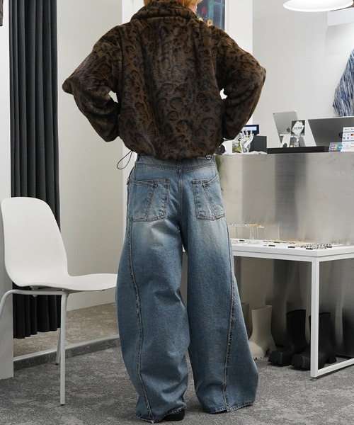 GLARE(グレア)の「【GLARE】レオパード クロップド ファーブルゾン / Leopard Cropped Fur Blouson(ブルゾン・メンズ・グレー/ブラウン・M/L)」の10枚目の写真