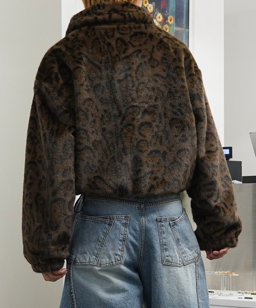 GLARE(グレア)の「【GLARE】レオパード クロップド ファーブルゾン / Leopard Cropped Fur Blouson(ブルゾン・メンズ・グレー/ブラウン・M/L)」の13枚目の写真