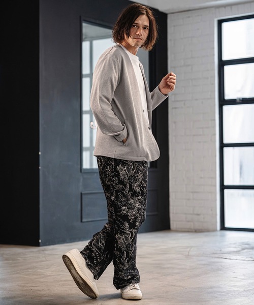 CAMBIO(カンビオ)の「mj11354- サッカーノーカラーカーデジャケット(CA04-61422)(ノーカラージャケット・メンズ・ブラック/グレイッシュベージュ・M/L/XL)」の14枚目の写真