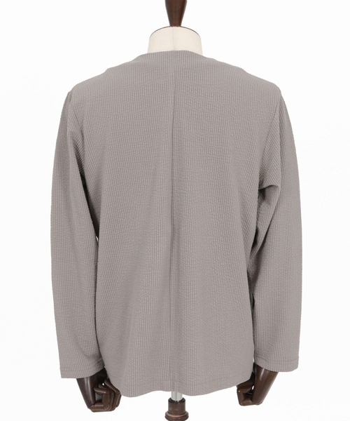 CAMBIO(カンビオ)の「mj11354- サッカーノーカラーカーデジャケット(CA04-61422)(ノーカラージャケット・メンズ・ブラック/グレイッシュベージュ・M/L/XL)」の16枚目の写真