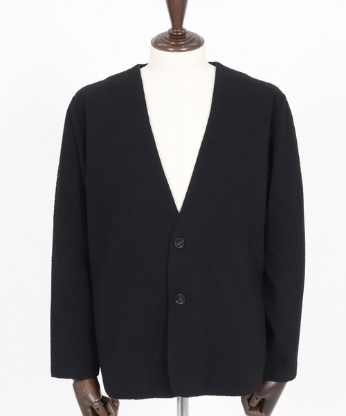 CAMBIO(カンビオ)の「mj11354- サッカーノーカラーカーデジャケット(CA04-61422)(ノーカラージャケット・メンズ・ブラック/グレイッシュベージュ・M/L/XL)」の18枚目の写真