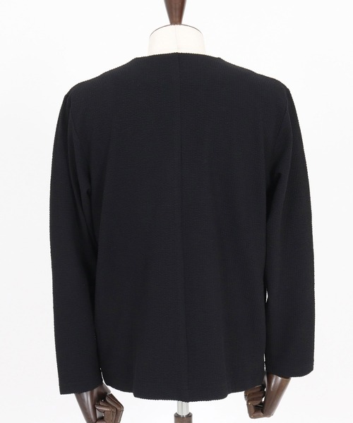 CAMBIO(カンビオ)の「mj11354- サッカーノーカラーカーデジャケット(CA04-61422)(ノーカラージャケット・メンズ・ブラック/グレイッシュベージュ・M/L/XL)」の19枚目の写真