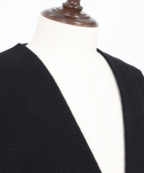CAMBIO(カンビオ)の「mj11354- サッカーノーカラーカーデジャケット(CA04-61422)(ノーカラージャケット・メンズ・ブラック/グレイッシュベージュ・M/L/XL)」の20枚目の写真