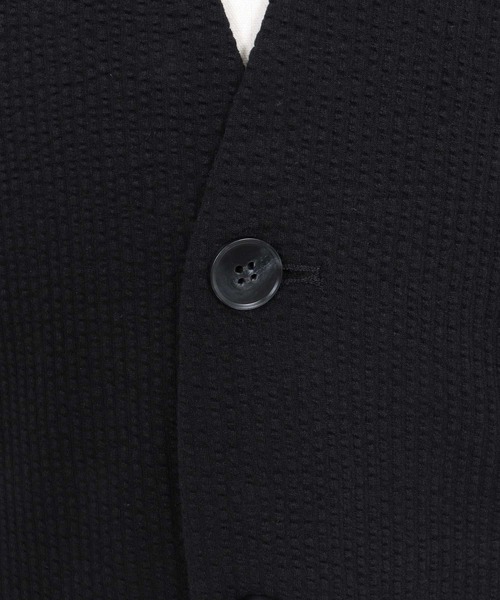 CAMBIO(カンビオ)の「mj11354- サッカーノーカラーカーデジャケット(CA04-61422)(ノーカラージャケット・メンズ・ブラック/グレイッシュベージュ・M/L/XL)」の21枚目の写真