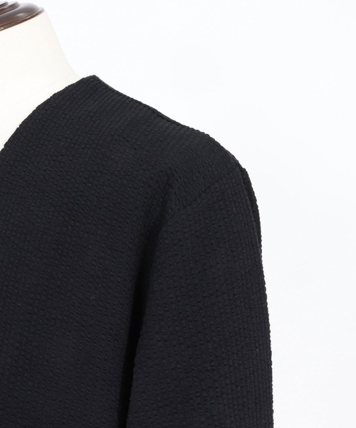 CAMBIO(カンビオ)の「mj11354- サッカーノーカラーカーデジャケット(CA04-61422)(ノーカラージャケット・メンズ・ブラック/グレイッシュベージュ・M/L/XL)」の22枚目の写真