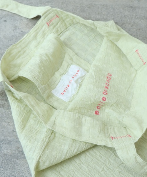 bulle de savon（ビュルデサボン）の「ロゴ トートバック（トートバッグ・レディース・ライム/ピンク/ブルー・FREE）」の5枚目の写真