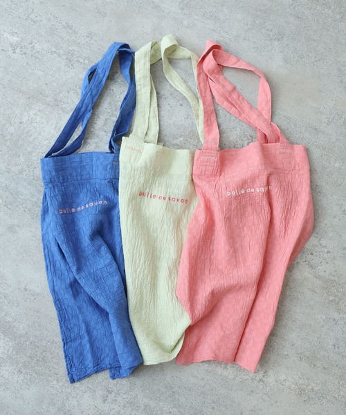 bulle de savon（ビュルデサボン）の「ロゴ トートバック（トートバッグ・レディース・ライム/ピンク/ブルー・FREE）」の14枚目の写真