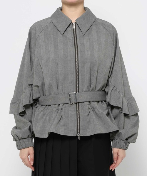 HARE(ハレ)の「スリーブフリルステンブルゾン(HARE)(ブルゾン・レディース・ブラック/チェック・FREE)」の18枚目の写真