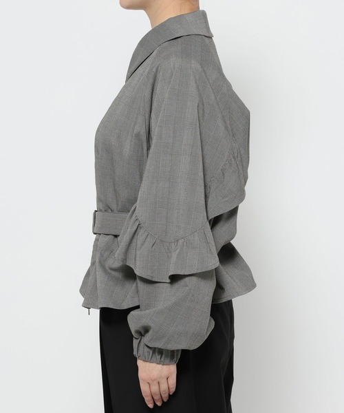 HARE(ハレ)の「スリーブフリルステンブルゾン(HARE)(ブルゾン・レディース・ブラック/チェック・FREE)」の19枚目の写真