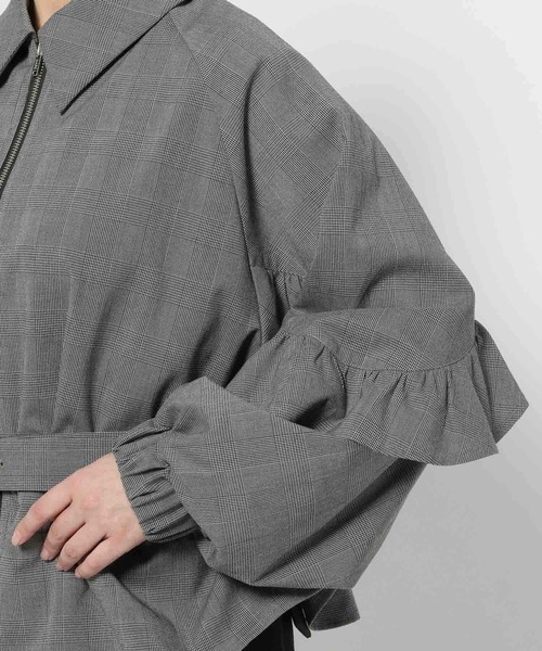 HARE(ハレ)の「スリーブフリルステンブルゾン(HARE)(ブルゾン・レディース・ブラック/チェック・FREE)」の22枚目の写真