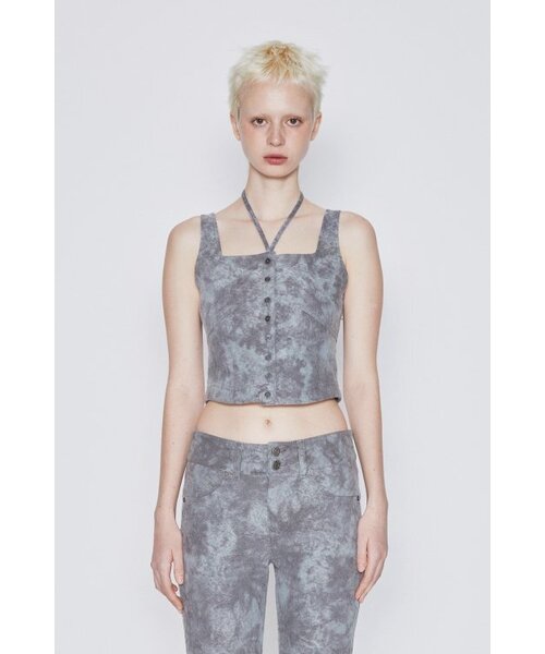 AFTERHOURS(アフターアワーズ)の「JACQUARD VEST (KHAKI-GREY)(Tシャツ/カットソー・レディース・その他・FREE)」の1枚目の写真