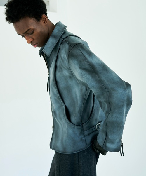 FADED SHORT LENGTH PU-LEATHER JACKET / フェードショート丈PU FADED SHORT LENGTH PU-LEATHER JACKET / フェードショート丈PU