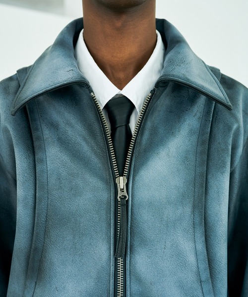 FADED SHORT LENGTH PU-LEATHER JACKET / フェードショート丈PU FADED SHORT LENGTH PU-LEATHER JACKET / フェードショート丈PU