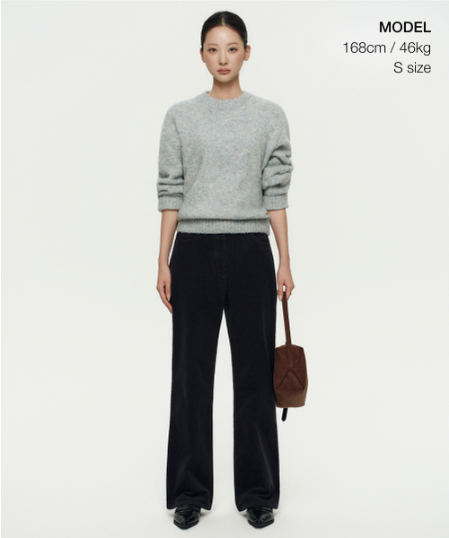 MUSINSA STANDARD WOMAN（ムシンサスタンダードウーマン）の「ウィメンズブークルリラックスクルーネックニット[ライトグレー]（ニット/セーター・レディース・その他・MEDIUM/SMALL/X-SMALL/LARGE）」の2枚目の写真