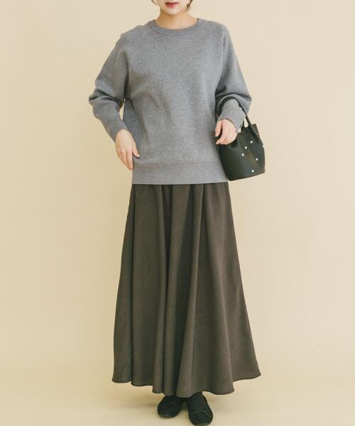 ITEMS URBANRESEARCH（アイテムズ アーバンリサーチ）の「スウェットライクニットスカートセット（ワンピース・レディース・グレー/ミント/ホワイト系その他・FREE）」の3枚目の写真