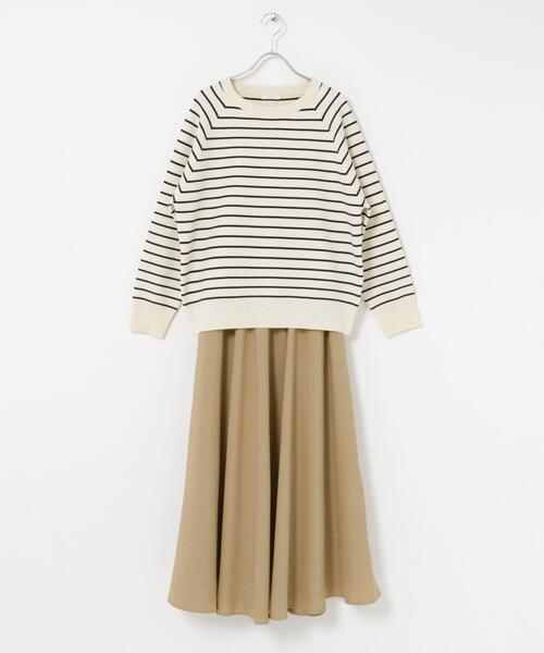 ITEMS URBANRESEARCH（アイテムズ アーバンリサーチ）の「スウェットライクニットスカートセット（ワンピース・レディース・グレー/ミント/ホワイト系その他・FREE）」の7枚目の写真