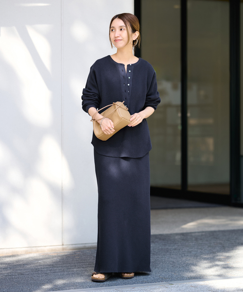 FRAMeWORK(フレームワーク)の「ワッフルロンT(Tシャツ/カットソー・レディース・ピンク/ライトグレー/ネイビー・FREE)」の6枚目の写真