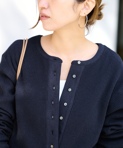 FRAMeWORK(フレームワーク)の「ワッフルロンT(Tシャツ/カットソー・レディース・ピンク/ライトグレー/ネイビー・FREE)」の12枚目の写真