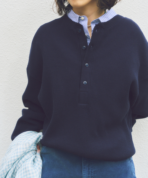 FRAMeWORK(フレームワーク)の「ワッフルロンT(Tシャツ/カットソー・レディース・ピンク/ライトグレー/ネイビー・FREE)」の14枚目の写真