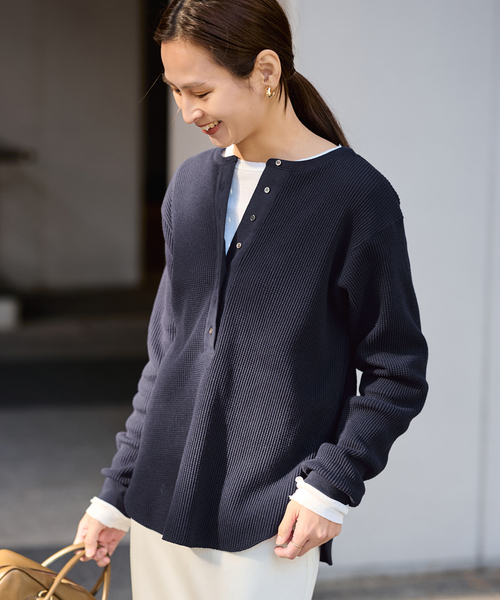 FRAMeWORK(フレームワーク)の「ワッフルロンT(Tシャツ/カットソー・レディース・ピンク/ライトグレー/ネイビー・FREE)」の18枚目の写真