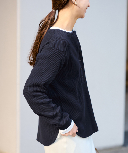 FRAMeWORK(フレームワーク)の「ワッフルロンT(Tシャツ/カットソー・レディース・ピンク/ライトグレー/ネイビー・FREE)」の20枚目の写真