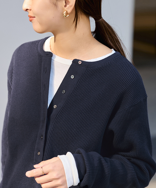 FRAMeWORK(フレームワーク)の「ワッフルロンT(Tシャツ/カットソー・レディース・ピンク/ライトグレー/ネイビー・FREE)」の22枚目の写真