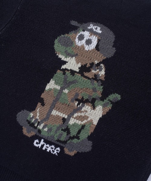 XLARGE(エクストララージ)の「ONE CHU CREWNECK KNIT SWEATER(ニット/セーター・メンズ・ブルー/ブラック・M/L/S/XL)」の8枚目の写真