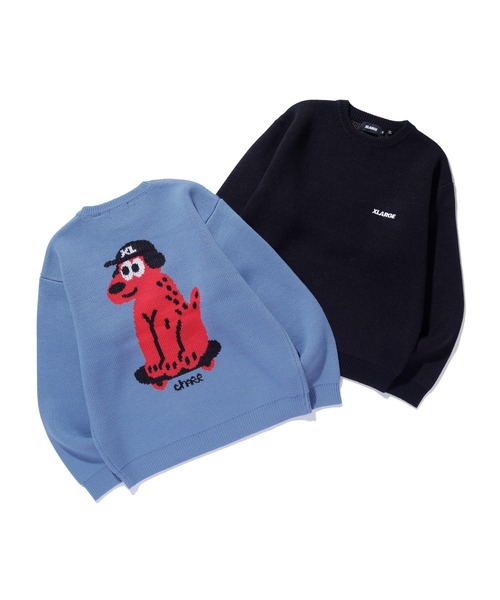 XLARGE(エクストララージ)の「ONE CHU CREWNECK KNIT SWEATER(ニット/セーター・メンズ・ブルー/ブラック・M/L/S/XL)」の11枚目の写真