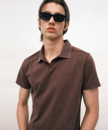 NOIRER（ノイア）の「ピグメントクロップポロTシャツ（ブラウン）（ポロシャツ）」