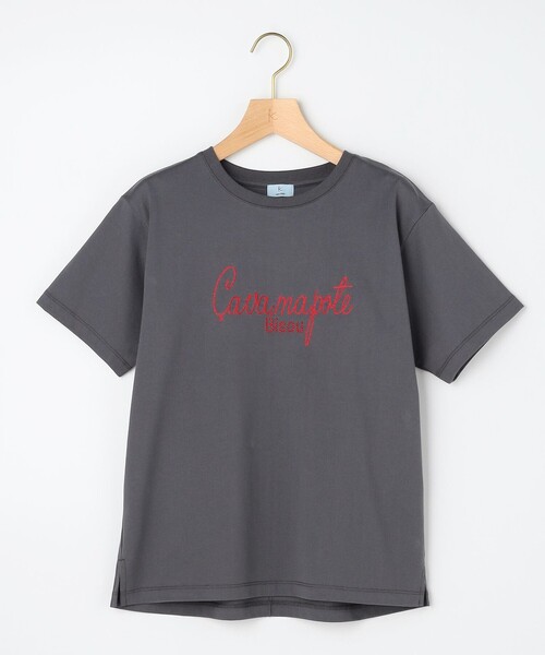 組曲(クミキョク)の「ロゴ刺繍 Tシャツ(Tシャツ/カットソー・レディース・ライトグレー系/ホワイト系・2/3)」の10枚目の写真