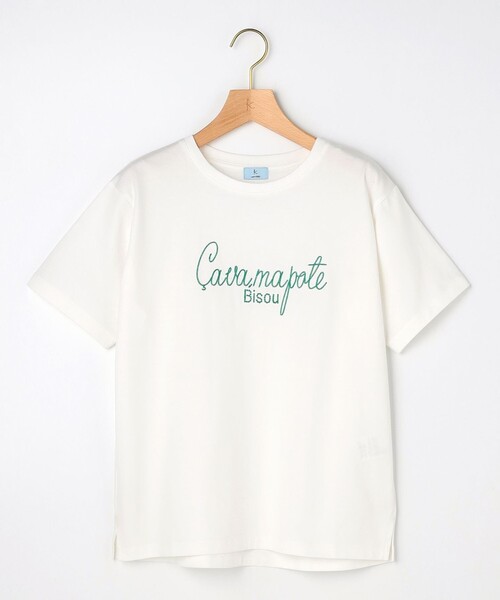 組曲(クミキョク)の「ロゴ刺繍 Tシャツ(Tシャツ/カットソー・レディース・ライトグレー系/ホワイト系・2/3)」の12枚目の写真