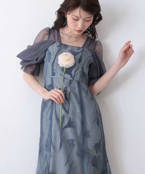 Kana(カナ)の「フロッキーレースオフショルダー風スリーブAラインワンピースドレス パーティー 結婚式 お呼ばれ オケージョン(ドレス・レディース・ブラウン/ブラック/ネイビー・M)」の20枚目の写真