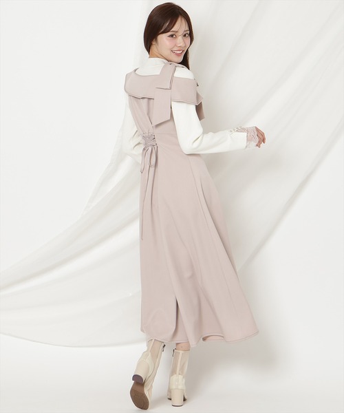 WILLSELECTION(ウィルセレクション)の「アシンメトリーリボンショルダーワンピース(ワンピース・レディース・ブラック/ネイビー/ベージュ/ピンク・FREE)」の12枚目の写真