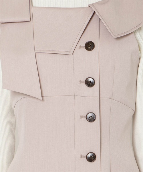 WILLSELECTION(ウィルセレクション)の「アシンメトリーリボンショルダーワンピース(ワンピース・レディース・ブラック/ネイビー/ベージュ/ピンク・FREE)」の16枚目の写真