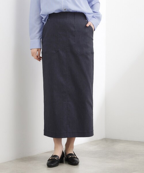 grove（グローブ）の「【貴島明日香さん着用】ハイパーストレッチナロースカート（スカート・レディース・ネイビー/ブラック/モスグリーン・02/05/04/03/01）」の3枚目の写真