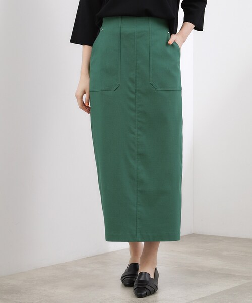 grove（グローブ）の「【貴島明日香さん着用】ハイパーストレッチナロースカート（スカート・レディース・ネイビー/ブラック/モスグリーン・02/05/04/03/01）」の2枚目の写真