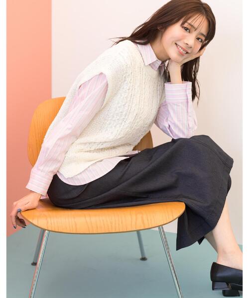 grove（グローブ）の「【貴島明日香さん着用】ハイパーストレッチナロースカート（スカート・レディース・ネイビー/ブラック/モスグリーン・02/05/04/03/01）」の11枚目の写真