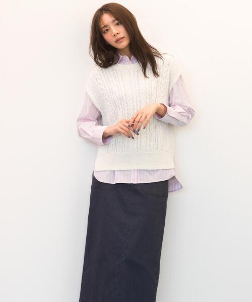 grove（グローブ）の「【貴島明日香さん着用】ハイパーストレッチナロースカート（スカート・レディース・ネイビー/ブラック/モスグリーン・02/05/04/03/01）」の14枚目の写真