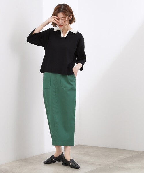 grove（グローブ）の「【貴島明日香さん着用】ハイパーストレッチナロースカート（スカート・レディース・ネイビー/ブラック/モスグリーン・02/05/04/03/01）」の21枚目の写真