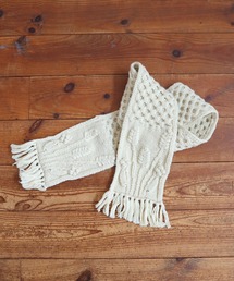 PAR ICI | ネパールハンドニット Wheat＆Cotton モチーフマフラー(マフラー)