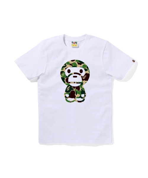 A BATHING APE(アベイシングエイプ)の「ABC CAMO BIG BABY MILO TEE(Tシャツ/カットソー・レディース・ホワイト×グリーン/ホワイト×ブルー/ブラック×グリーン/ホワイト×ピンク/ブラック×ブルー/ブラック×ピンク・XX-SMALL/MEDIUM/X-SMALL/SMALL)」の2枚目の写真