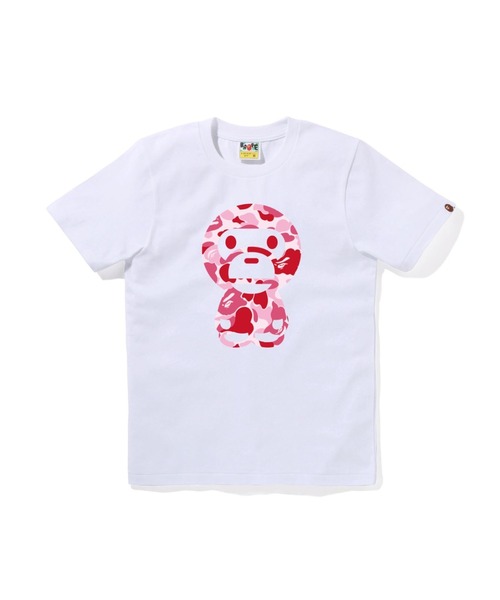 A BATHING APE(アベイシングエイプ)の「ABC CAMO BIG BABY MILO TEE(Tシャツ/カットソー・レディース・ホワイト×グリーン/ホワイト×ブルー/ブラック×グリーン/ホワイト×ピンク/ブラック×ブルー/ブラック×ピンク・XX-SMALL/MEDIUM/X-SMALL/SMALL)」の4枚目の写真