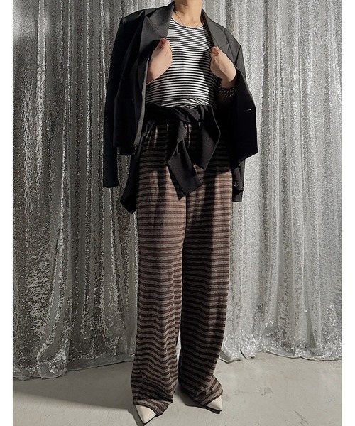 PROVOKE （プロヴォーク）の「BORDER COMBINATION（サロペット/オーバーオール・レディース・ベージュ・FREE）」の3枚目の写真