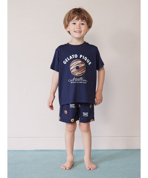 gelato pique（ジェラートピケ）の「【KIDS】ドーナツワンポイントプリントTシャツ（ルームウェア/パジャマ・キッズ・ネイビー・90/100/110/120）」の3枚目の写真