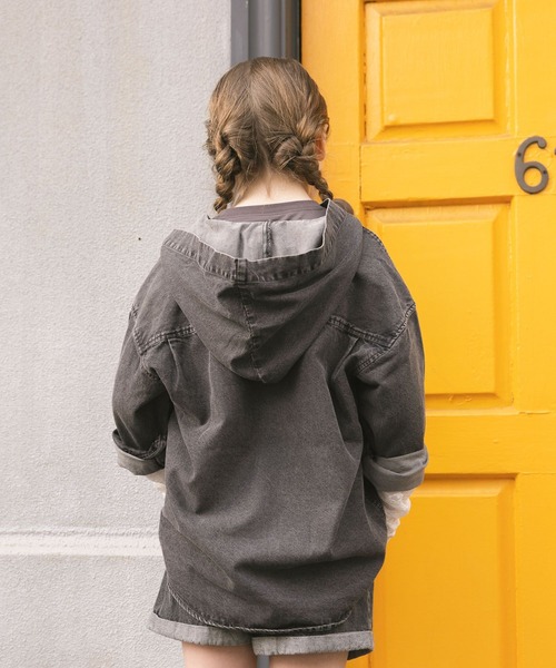 GLOBAL WORK(グローバルワーク)の「GOODデニムフードシャツ/637839(シャツ/ブラウス・キッズ・ブルー/ブラック・130cm/160cm/150cm/140cm)」の5枚目の写真
