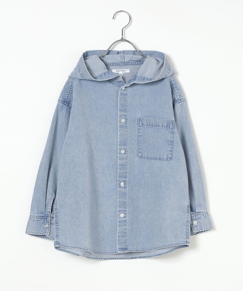 GLOBAL WORK(グローバルワーク)の「GOODデニムフードシャツ/637839(シャツ/ブラウス・キッズ・ブルー/ブラック・130cm/160cm/150cm/140cm)」の14枚目の写真