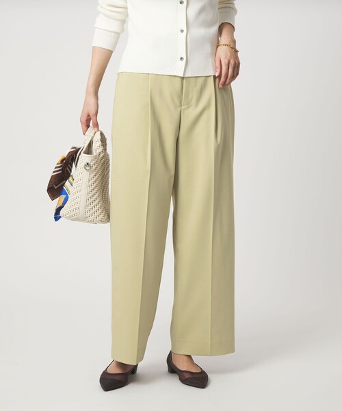 green label relaxing（グリーンレーベルリラクシング）の「［size SHORT/TALLあり］Daily Chic カバー ワイド パンツ（スラックス・レディース・オフホワイト/ブラック/ライム・38/36/SHORT/40/TALL）」の3枚目の写真