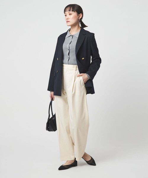 green label relaxing（グリーンレーベルリラクシング）の「［size SHORT/TALLあり］Daily Chic カバー ワイド パンツ（スラックス・レディース・オフホワイト/ブラック/ライム・38/36/SHORT/40/TALL）」の5枚目の写真