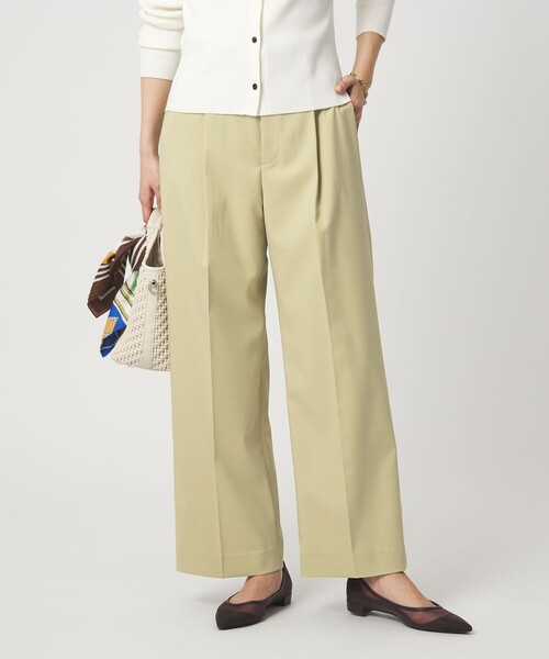 green label relaxing（グリーンレーベルリラクシング）の「［size SHORT/TALLあり］Daily Chic カバー ワイド パンツ（スラックス・レディース・オフホワイト/ブラック/ライム・38/36/SHORT/40/TALL）」の7枚目の写真